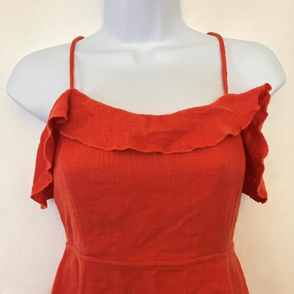 Free People More Than a Mini Dress Coral Orange Gauze Cotton Small Boho Beach - Picture 5 of 12